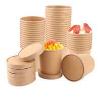 MUXHEL 50 bicchieri di carta da 26 oz da 780 ml con coperchio, bicchieri da zuppa, bicchieri usa e getta, in cartone, bicchieri di carta, bicchieri da zuppa con coperchio, bicchieri di carta per