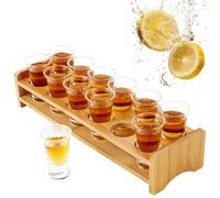 MUXHEL Set di 12 bicchieri da liquore, supporto da 3 cl, bicchieri da liquore da 30 ml, porta bicchieri da liquore, porta bicchieri da liquore, per feste, club, bar, bere