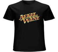 MUXIAOQI April Wine Men's T Shirt Unisex Casual Graphic Tees Black XXL