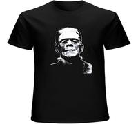 MUXIAOQI Frankenstein Movie Scary Monster Men's T Shirt Unisex Tee Black XL