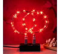 MUXIJIA 2 x luce stringa LED, 20 x LED 2M / 6.6Ft esterno/interno alimentatore USB impermeabile per camera da letto, cortile, matrimonio, Natale, fai da te, ecc. (Rosso)