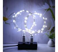 MUXIJIA 2 x luce stringa LED, 20 x LED 2M / 6.6Ft esterno/interno alimentatore USB impermeabile per camera da letto, cortile, matrimonio, Natale, fai da te, ecc. (Bianco)