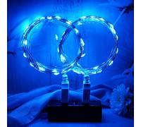 MUXIJIA 2 x luce stringa LED, 30 x LED 3M / 10Ft esterno/interno alimentatore USB impermeabile per camera da letto, cortile, matrimonio, Natale, fai da te, ecc. (Blu)