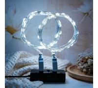 MUXIJIA 2 x luce stringa LED, 30 x LED 3M / 10Ft esterno/interno alimentatore USB impermeabile per camera da letto, cortile, matrimonio, Natale, fai da te, ecc. (Bianco)