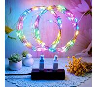 MUXIJIA 2 x luce stringa LED, 40 x LED 4M / 14Ft esterno/interno alimentatore USB impermeabile per camera da letto, cortile, matrimonio, Natale, fai da te, ecc. (multicolore)