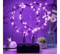 MUXIJIA 2 x luce stringa LED, 40 x LED 4M / 14Ft esterno/interno alimentatore USB impermeabile per camera da letto, cortile, matrimonio, Natale, fai da te, ecc. (Viola)
