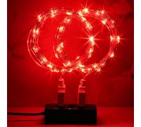 MUXIJIA 2 x luce stringa LED, 40 x LED 4M / 14Ft esterno/interno alimentatore USB impermeabile per camera da letto, cortile, matrimonio, Natale, fai da te, ecc. (Rosso)