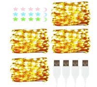 MUXIJIA 4 pezzi Luci LED a Stringa, 30LED 3M/9.84Ft Luci a Stringa USB per Esterno/Interno Impermeabili, adatte per camera da letto, cortile, matrimonio, Natale, fai da te, ecc. (bianco caldo)