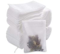 MUXItrade 200 Pezzi Sacchetti di tè Filtro Monouso Bustine da tè Naturale Greggi Carta Infondere Coulisse Vuoto Borsa per tè Allentato di Foglia