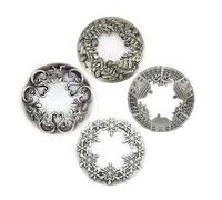 MUXSAM Portacandele in vetro, portacandele in metallo, aiuta a bruciare i bicchieri in modo uniforme, accessorio per candela, coperchio Illuma per Yankee Jar Candle, 4 pezzi, argento