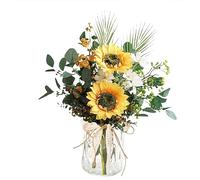 MuxyFloral Girasoli artificiali in vaso, fiori artificiali con girasoli finti e margherite per la decorazione della casa