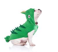 MuYaoPet Costume camaleonte per cani, Halloween, cappotto invernale in pile per cani di taglia piccola, media e grande, vestiti divertenti con cappuccio, labrador, bulldog, chihuahua (verde, XXL)