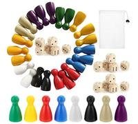 MUYAPAY 160 Pezzi Pedine Colorate Per Gioco in Legno, Giochi in Scatola, Dama, Gioco Halma, Ludo, 8 Colori (Rosso, Verde, Giallo, Blu, Bianco, Nero, Beige, Viola), con Borsa Portaoggetti