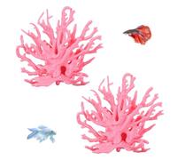 MUYAPAY 2 Pezzi Corallo Decorativo Artificiale Pesci Serbatoio Ornamento Aquarium Plastica di Accessori Acquario Decorazioni Acquario per la Decorazione D'abbellimento del Carro Armato di Pesce(Rosa)