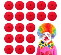 MUYAPAY 20 Pezzi Naso da Clown Rosso Spugna Clown Nose, Riutilizzabile Naso Cosplay, Pagliacci Vestiti Palle Spugna per Circo Oggetti Scena Magici Halloween Natale Comico Festa Compleanno
