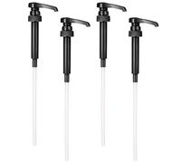 MUYAPAY 4 Pezzi Dispenser a Pompa per Sciroppo, Dispenser a Pompa, Dispenser Di Sciroppo Per Drink Succhi, per Bottiglie da 500 ml a 1000 ml, Viene Fornito con 4 Tubi Lunghi, Nero