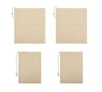 MUYAPAY 4 Pezzi Garza Alimentare, Sacchetti Cotone Riutilizzabili, con Coulisse in Mussola di Cotone, Cucinando Cheese Cloth, Borsa da Cucina Cucina Rete Lavabile, per Cottura Verdura, Brodo, Ceci