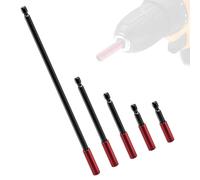MUYAPAY 5 Pezzi Portainserti Magnetico, Prolunga Avvitatore con Attacco Esagonale da 1/4 di Pollice, Punte di 50/60/100/150/300 mm, Asta Fresa Carotatrice a Tazza, Adatto per Chiavi a Percussione