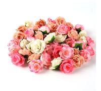 MUYAPAY 80 teste di rose artificiali artificiali per fai da te, bouquet di nozze, feste, decorazione per la casa (4 colori)