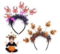 MUYAPAY Cerchietto Halloween, Fasce Carino Con Ragno e Zucca, Cerchietti per Capelli, Fascia Moda per Cosplay, Feste in Maschera e a Tema - 2 Pezzi