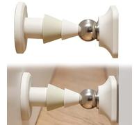 MUYAPAY Fermaporta Magnetico, Anti Collisione Silicone Non C'è Bisogno di Fare Buchi Fermaporta da Pavimento, Ferma Porta, Pavimento Adesivo, per Porte di Camere da Letto e Bagni (Bianco)