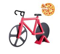MUYAPAY Rotella Tagliapizza Bicicletta, Tagliapizza con Acciaio Inox Lame, Rotella Pizza Rivestimento Antiaderente, Taglia Pizza per Pulizia Facile, Ideale per Regali Creativi 18cm Rosso