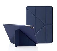 MuyDouxTech Custodia per iPad 9,7 Pollici 6a/5a Generazione 2018/2017, per iPad Air 9,7" 1a/2a Gen 2013/2014, Supporto Verticale e Orizzontale 5-in-1, Cover Silicone e Retro TPU Antiurto, Blu Scuro