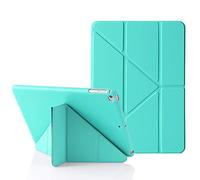 MuyDouxTech Custodia per iPad 9,7 Pollici 6a/5a Generazione 2018/2017, per iPad Air 9,7" 1a/2a Gen 2013/2014, Supporto Verticale e Orizzontale 5-in-1, Cover Silicone e Retro TPU Antiurto, Blu Cielo