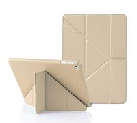 MuyDouxTech Custodia per iPad 9,7 Pollici 6a/5a Generazione 2018/2017, per iPad Air 9,7" 1a/2a Gen 2013/2014, Supporto Verticale e Orizzontale 5-in-1, Cover Silicone e Retro TPU Antiurto, Beige