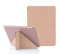 MuyDouxTech Custodia per iPad 9,7 Pollici 6a/5a Generazione 2018/2017, per iPad Air 9,7" 1a/2a Gen 2013/2014, Supporto Verticale e Orizzontale 5-in-1, Cover Silicone e Retro TPU Antiurto, Oro Rosa