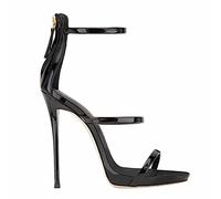MUYEY Sandali con Tacco Alto Donna Scarpe da Ballo con Tacco A Spillo da Donna, Taglia Grande, Unisex, 12 Cm,Nero,37