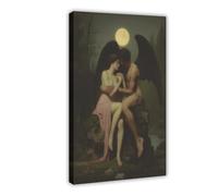 MUYGGAFF Poster su tela con coppia di angeli della morte, decorazione artistica da parete per soggiorno e camera da letto, 20 x 30 cm