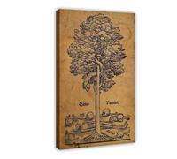 MUYGGAFF Stampa artistica da parete con albero della conoscenza e della morte, arte gotica medievale, decorazione artistica da parete, per soggiorno e camera da letto, 40 x 60 cm