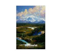 MUYGGAFF Stampa artistica da parete con Parco Nazionale Denali, poster su tela, per soggiorno, camera da letto, 30 x 45 cm
