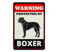 MUYIASER Beware of Dog Sign For Fence Warning Protected By Boxer, cartello in alluminio per esterni, cartello di avvertimento per cortile, casa, cucina, fattoria, giardino, decorazione da parete 20,3