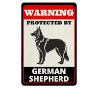 MUYIASER Beware of Dog Sign For Fence Warning Protected By German Shepherd alluminio metallo latta segni all'aperto cartello di avvertimento per cortile, casa, cucina, fattoria, giardino, decorazione