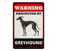 MUYIASER Beware of Dog Sign For Fence Warning Protected By Greyhound alluminio metallo latta segni all'aperto cartello di avvertimento per cortile, casa, cucina, fattoria, giardino, decorazione da