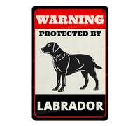 MUYIASER Beware of Dog Sign For Fence Warning Protected By Labrador Alluminio Metallo Tin Signs Outdoor Yard Sign Segnale di avvertimento per cortile, casa, cucina, fattoria, giardino, decorazione da