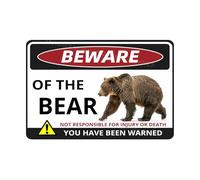 MUYIASER Beware Of The Bear Sign You Have Been Warned Targa in alluminio per porta cartello di avvertimento per recinzione zoo cancello cortile decorazione da parete per la casa 20 x 30 cm