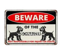 MUYIASER Beware Of The Dog Schnauzer Cartello in alluminio Metallo Stagno Segnale Esterno Cartello di avvertimento Per Recinzione Cortile Casa Cucina Fattoria Giardino Decorazione Parete 20x30 Pollici