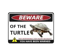 MUYIASER Beware Of The Turtle Sign You Have Been Warned Targa in alluminio per porta cartello di avvertimento per recinto zoo, cancello, cortile, decorazione da parete per casa, 20 x 30 cm