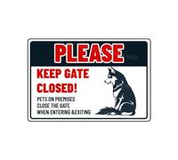 MUYIASER Cartello con scritta in lingua inglese "Please Keep Gate Closed Dog" Husky Dog Pets On Premises in alluminio, cartello di avvertimento per cancello, cortile, casa, cucina, decorazione da