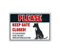 MUYIASER Cartello con scritta "Please Keep Gate Closed Jack Russell" Dog Pets On Premises in alluminio, cartello di avvertimento per cancello, cortile, casa, cucina, decorazione da parete, 20,3 x 30,5
