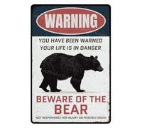 MUYIASER Segnale di avvertimento Beware Of The Bear Alluminio Metallo Tin Signs Segnale di avvertimento per Zoo Fence Gate Yard Home Wall Decor 20x30 cm