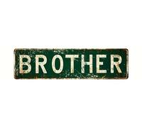 MUYIASER Targa in metallo Brother Vintage Signs Retro Tin Signs Targa in alluminio per camera da letto, cucina, giardino, parete Bab Club Coffee Hanging Sign Home Decor 10 x 40 cm
