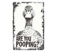 MUYIASER Targa in metallo con scritta "Duck Are You Pooping", in alluminio, stile retrò, per bagno, cucina, ufficio, casa, bar, caffetteria, decorazione, 20,3 x 30,5 cm