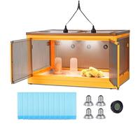 MUYIRTED Incubatrice Per Piccoli Animali, Chauffage Eleveuse Pour Poussins, 4 Uva Lampe Chauffante De 50 W, Con Abbeveratoio E Mangiatoia Automatici Per Polli, Scatola Pieghevole (XXL)