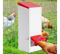 MUYIRTED Mangiatoia per Galline a Zincata 3 Kg, Alimentatore Automatico da Appendere, Tramoggia per Polli, Antipioggia Contenitore per Granaglie, Antitopo Antispreco