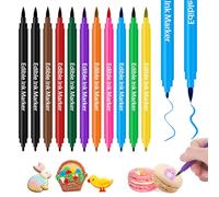 Muyohix 11 Pezzi Pennarello Alimentare, Pennarelli Alimentari con Punta Spessa e Punta Fine, Pennarelli Alimentari per Dolci per Torte, Biscotti, Glassa, Uova di Pasqua, Decorare Fondente