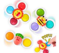 Muyohix 3 Pezzi Ventosa Spinner Giocattolo per 12-18 Mesi, Idea Regalo per Bambino per Toddler, Giocattolo da Bagno per Bambini da 1 a 3 Anni, Giocattolo Sensoriale per Bambini da 1 a 3 Anni